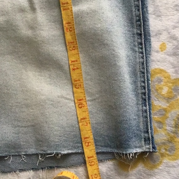 Cute Jean Skirt front and back pockets fringed hem - Picture 3 of 5